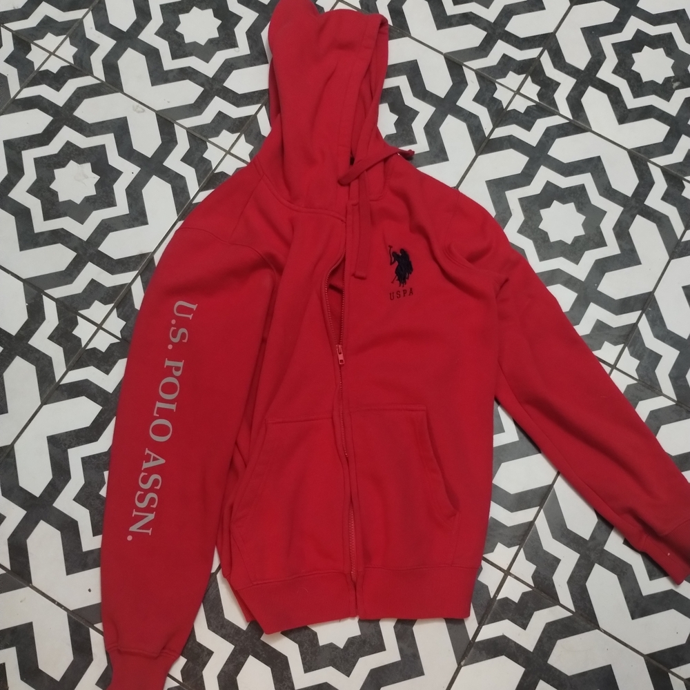 U.S. Polo Assn. Red Zip Up Sweater